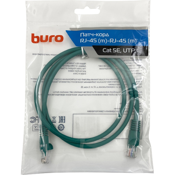 Патч-корд Buro UTP-5E-1M-GR