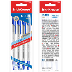 Набор шариковых ручек Erich Krause Stick Classic R-301 22032 (4 шт)