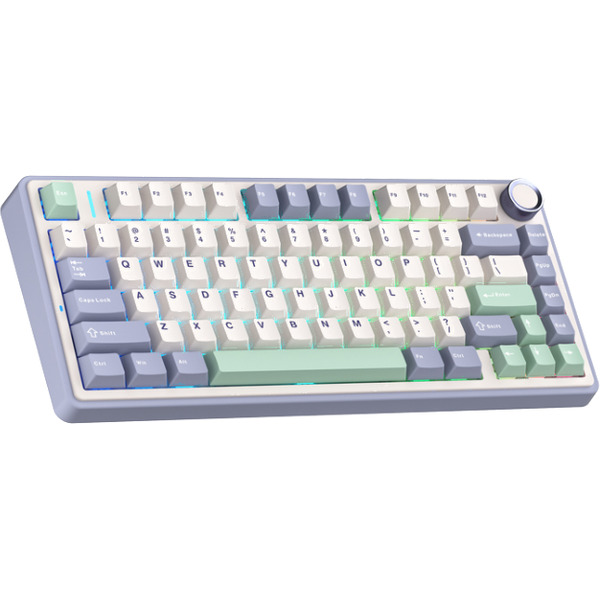 Клавиатура Aula F75 (фиолетовый/бежевый/зеленый/Gray Switches)