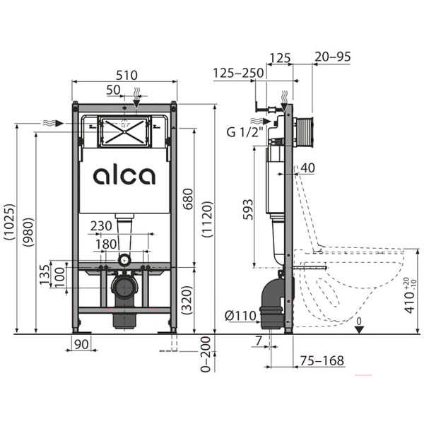 Инсталляция для унитаза Alcaplast AM101/1120-4:1 RU M571-0001