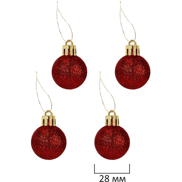 Шары елочные ЗОЛОТАЯ СКАЗКА Red and White Shine 592589 (красный/белый)