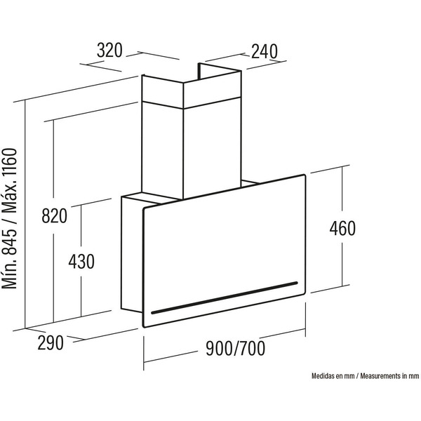 Вытяжка кухонная САТА Goya 90 BK