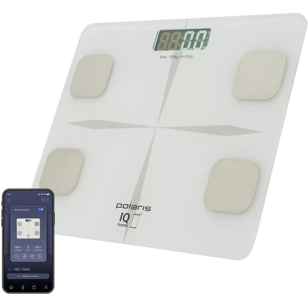 Весы напольные POLARIS PWS 1826 IQ Home (Белый)