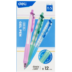 Набор ручек гелевых Deli EG60-BL-P
