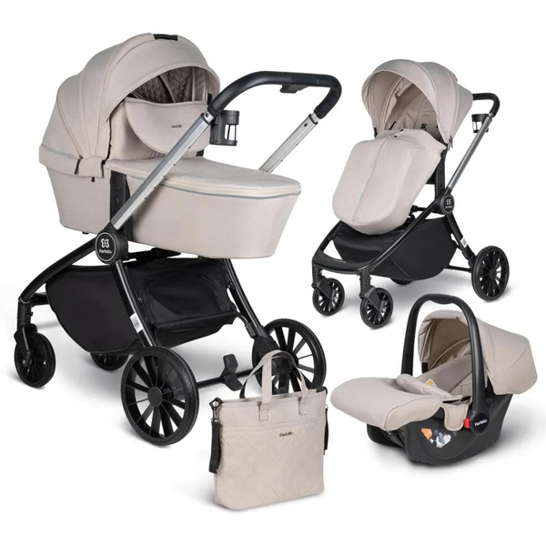 Детская универсальная коляска Farfello Baby Shell 2023 3 в 1 BBS-003 (кофейный)