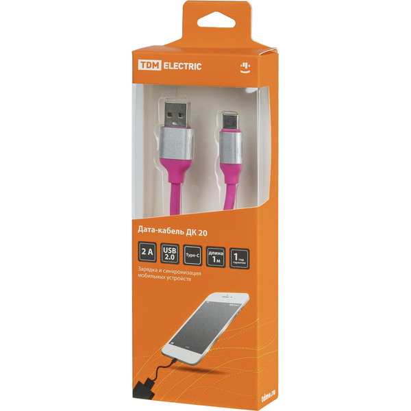 Кабель TDM Electric USB Type-A - USB Type-C SQ1810-0320 (1 м, розовый)