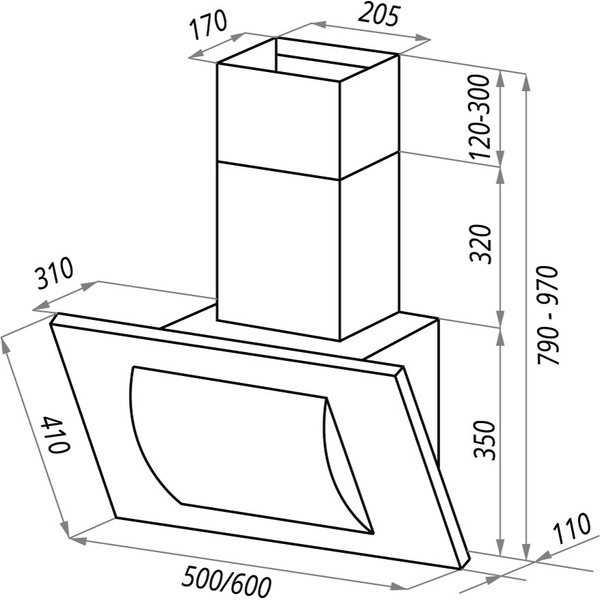 Вытяжка MAUNFELD Tower Round 50 (черный)