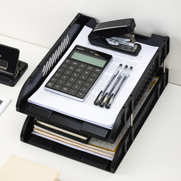 Лоток для бумаг горизонтальный DELI 9216BLACK