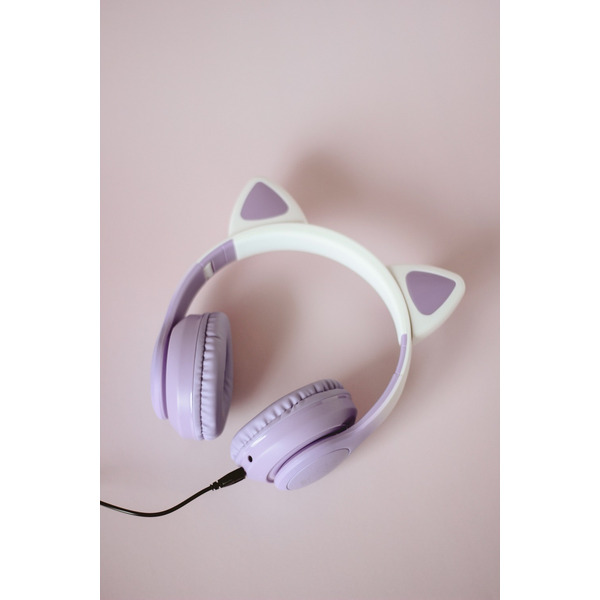 Наушники с ушками MIRU Cat EP-W10 (сиреневый)