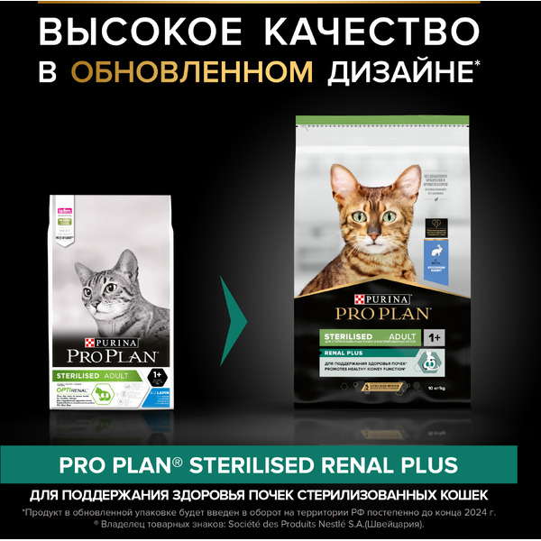 Сухой корм для кошек Pro Plan Sterilised с кроликом (1.5кг)