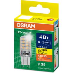 Лампа светодиодная OSRAM Value PIN40 4W 2700K G9 CL