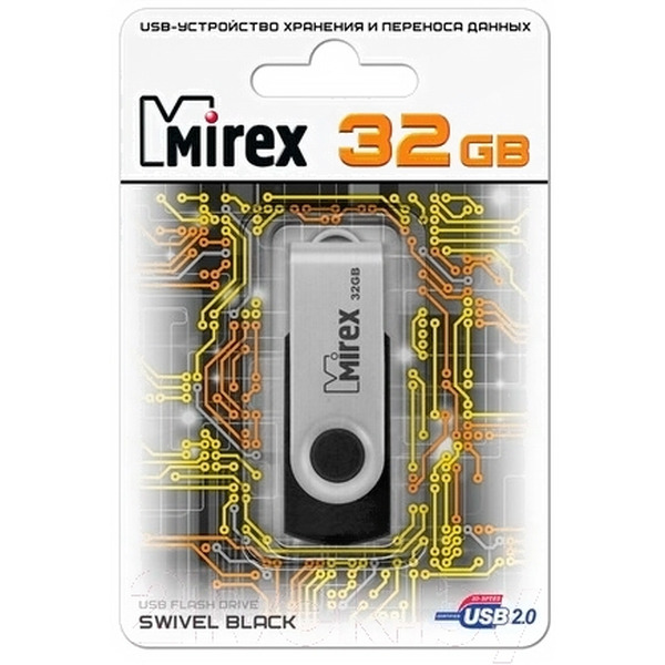 USB Flash MIREX Swiwel Black 32GB (13600-FMURUS32)