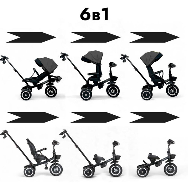 Беговел-велосипед Bubago Dragon BG 161-3 (темно-серый)