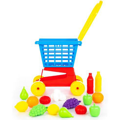 Тележка для игр Полесье  "Supermarket" №1 + набор продуктов