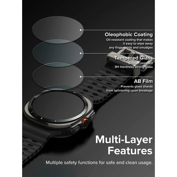 Чехол с защитным стеклом Ringke SLIM+Glass для Galaxy Watch Ultra 47mm 2024/ 2025 MATTE BLACK