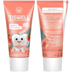 Зубная паста TISWELL Реминерализующая наногидроксиапатит Персик от 6-12 лет для детей, 60 г
