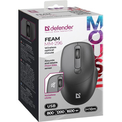 Беспроводная оптическая мышь DEFENDER Feam MM-296 (52296) черный