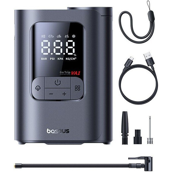 Автомобильный компрессор Baseus GoTrip VA1 Super Mini Cordless Inflator 22-Cylinder Cosmic Black C0119601