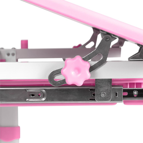 Парта+стул Anatomica Avgusta с выдвижным ящиком и подставкой (белый/розовый)