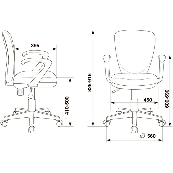 Кресло детское Бюрократ KD-W10AXSN (серый 26-25/пластик белый)