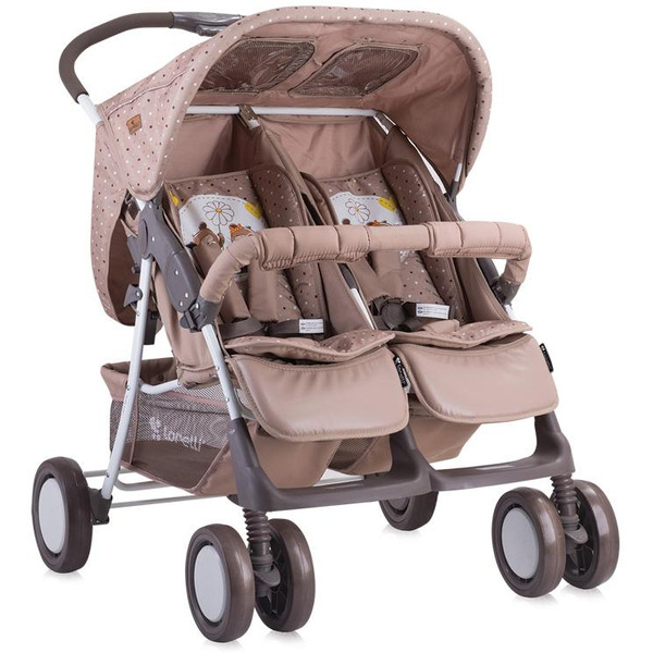 Коляска прогулочная «книга» Lorelli Twin with Summer Basket Beige Daisy Bears (10020071730)