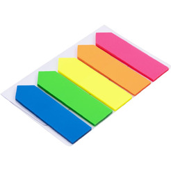 Закладки клейкие BRAUBERG 111362 (НЕОНОВЫЕ, 50*14мм, 5 цветов х 25 листов)