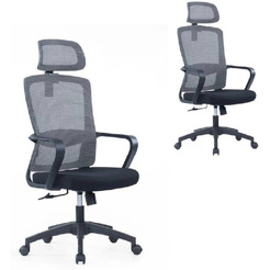 Кресло компьютерное SitZone U-060A сетка/ткань,черный,крестов.пластик, 2шт