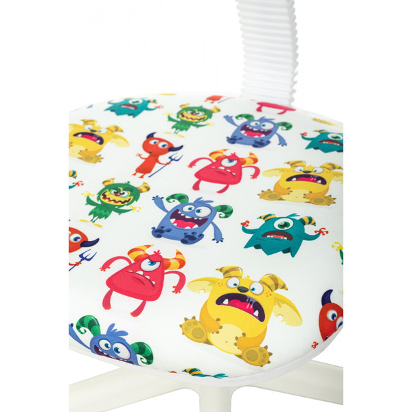 Кресло Бюрократ CH-W201NX (белый монстры/пластик белый)