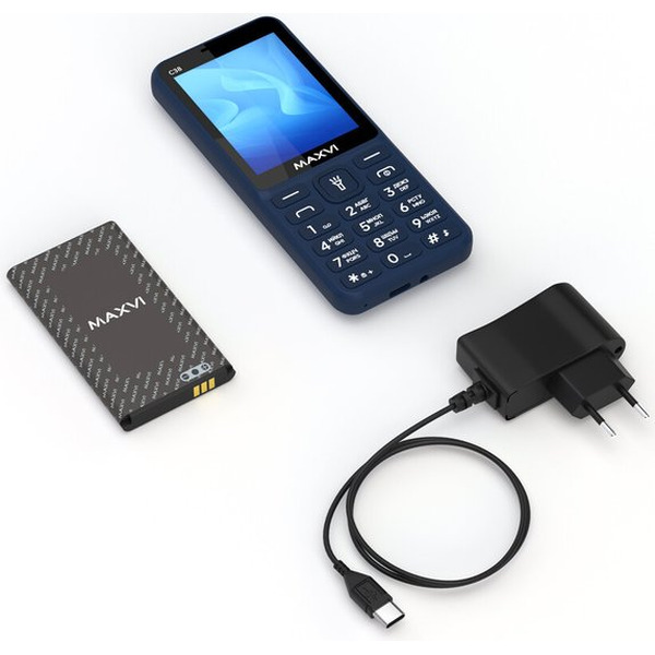 Кнопочный телефон Maxvi C38 (синий)