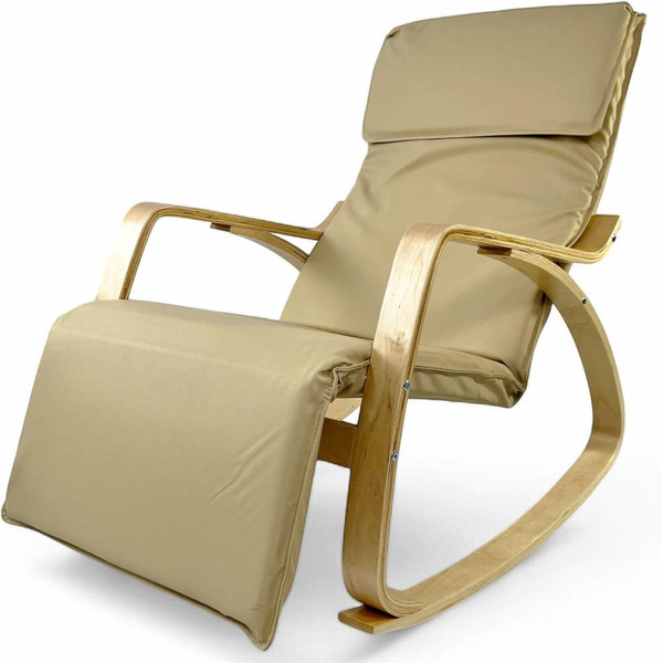 Кресло-качалка Calviano Comfort 1 (светло-бежевый PU)