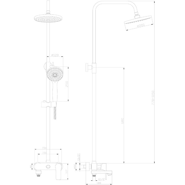 Душевая система Lauter Aqua 21CK3172C-61