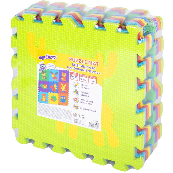 Коврик-пазл напольный ЮНЛАНДИЯ Зверушки 664666