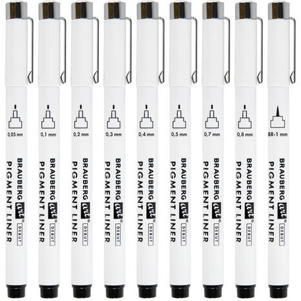 Набор ручек-линеров BRAUBERG ART 143944 (9 шт)