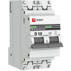 Выключатель автоматический EKF PROxima ВА 47-63 2P 10А (D) 4,5kA