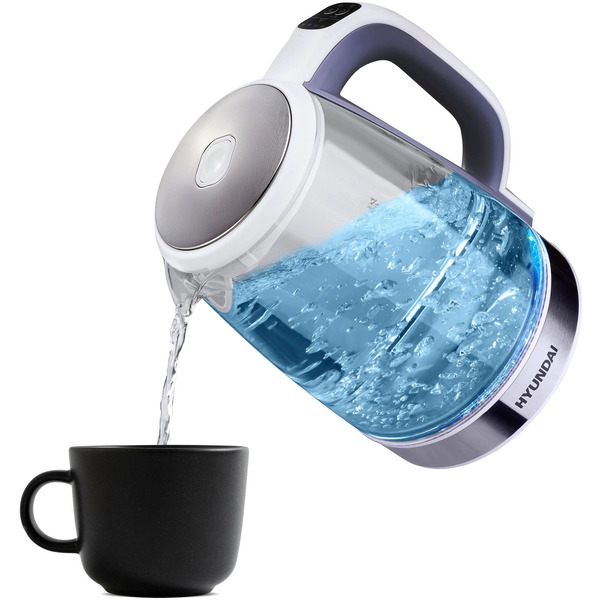 Электрический чайник Hyundai HYK-G8880 (серый/серебристый)