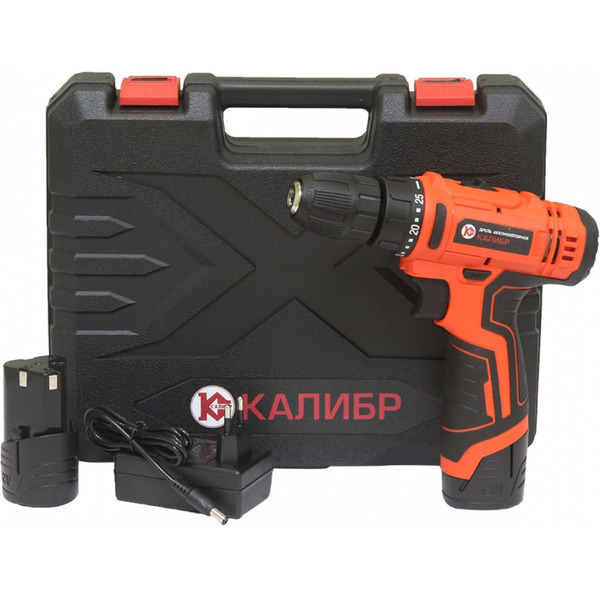 Дрель-шуруповерт Калибр ДА-12А (с 2-мя АКБ и ЗУ)