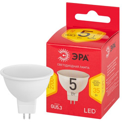 Лампочка ЭРА RED LINE LED MR16-5W-827-GU5.3 R