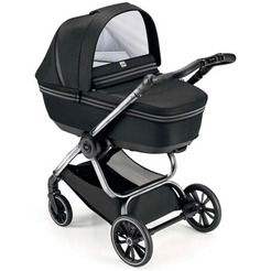 Универсальная коляска CAM Milano (2 в 1, темно-серые полосы/серебряный блеск)