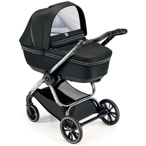 Универсальная коляска CAM Milano (2 в 1, темно-серые полосы/серебряный блеск)