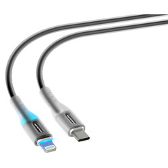 Кабель Atomic Ledit Usb-C-Lightning PD 27W LED / 30.374 (1.2м, черный)