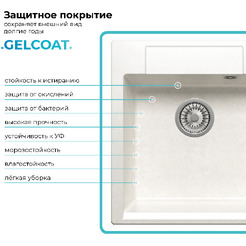 Кухонная мойка Polygran Argo 460 (белый хлопок)