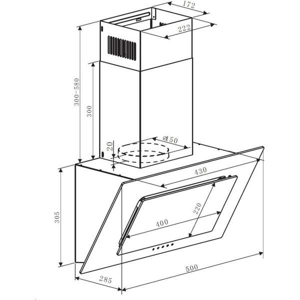 Вытяжка WEISSGAUFF Zaurak 50 PB BL