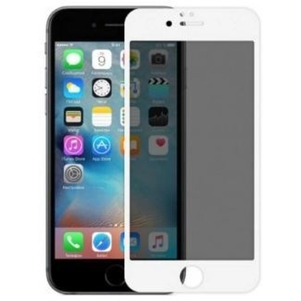 Защитное стекло CASE Full Glue Privacy (Антишпион) для Apple iPhone 6/6S (белый)