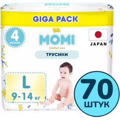 Подгузники-трусики детские Momi Comfort Care L 9-14кг (70шт)