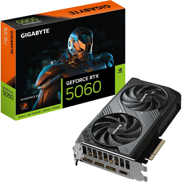 Видеокарта GigaByte RTX 5060 Windforce 8G GDDR7 (GV-N5060WF2-8GD)