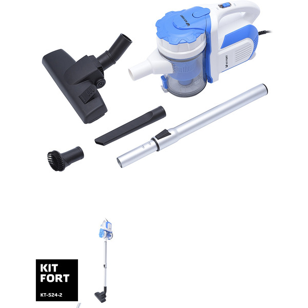 Вертикальный пылесос Kitfort KT-524-2, бело-синий