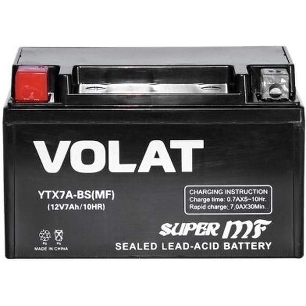 Мотоаккумулятор VOLAT YTX7A-BS 7Ah (MF) L+