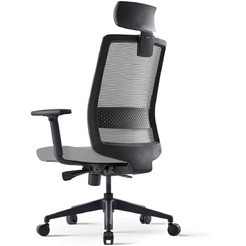 Кресло BESTUHL S30 (черная рама, спинка-сетка черный, сиденье-ткань серый)