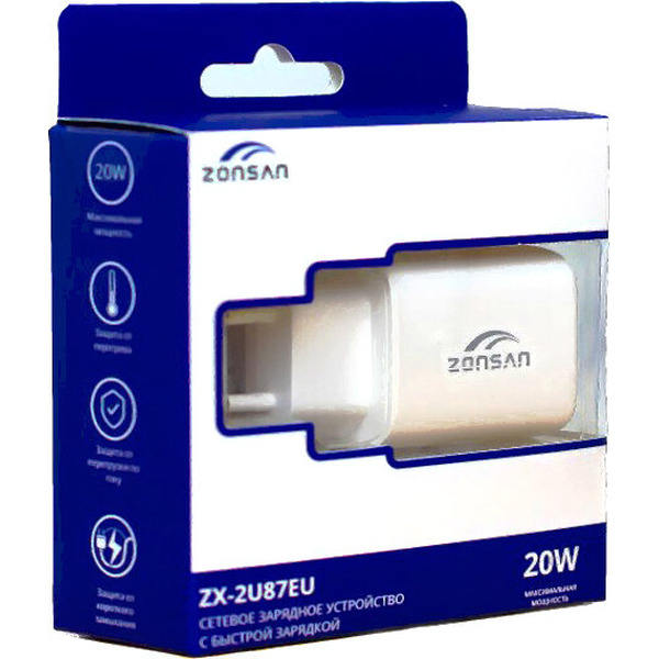 Сетевое зарядное устройство ZONSAN ZX-2U87EU