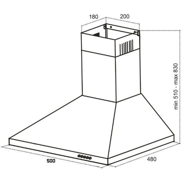 Вытяжка Germes Пирамида (50 см, белый)